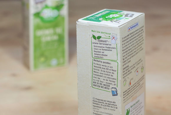 dm drogerie Markt Drugstore protects dmBio Tea with Mayr-Melnhof FOODBOARD™ packaging