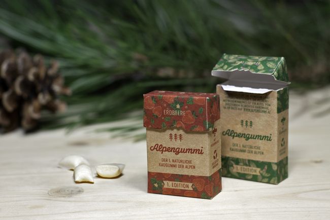 Alpengummi chewing gum sustainable packaging Mayr-Melnhof Karton Excellent Top™ Kraft